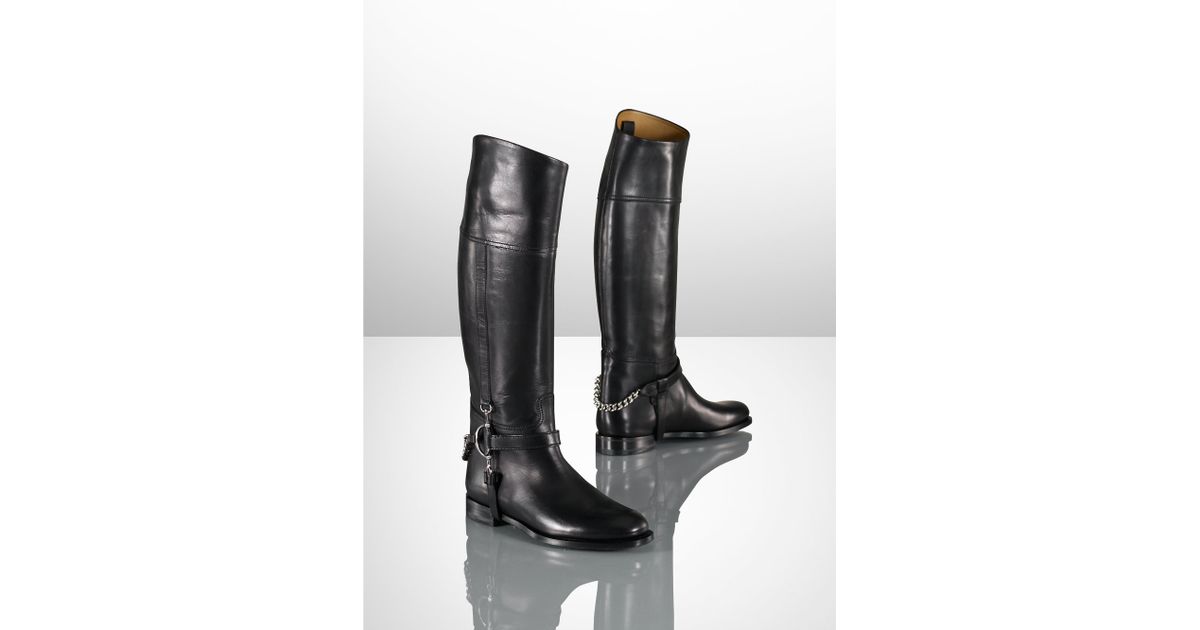ralph lauren black riding boots
