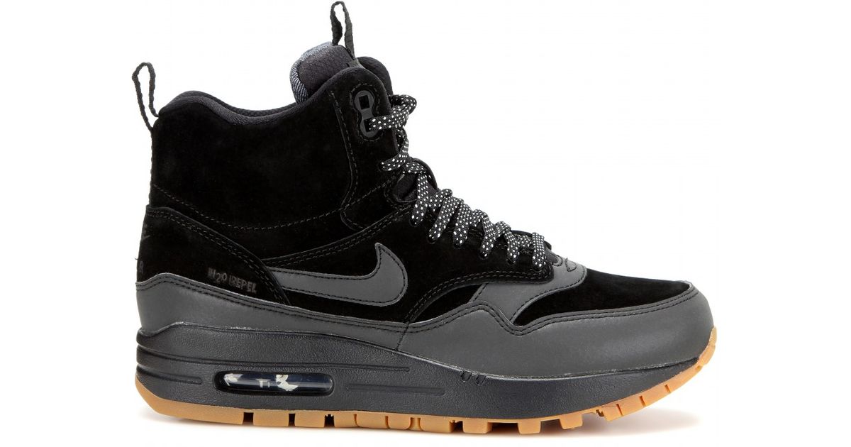 Nike Air Max 1 Mid Sneaker Boots in Black | Lyst