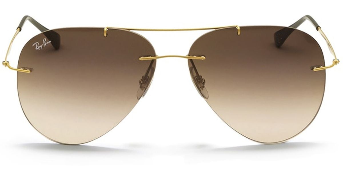 Ray-Ban 'aviator Light Ray' Rimless Sunglasses in Metallic
