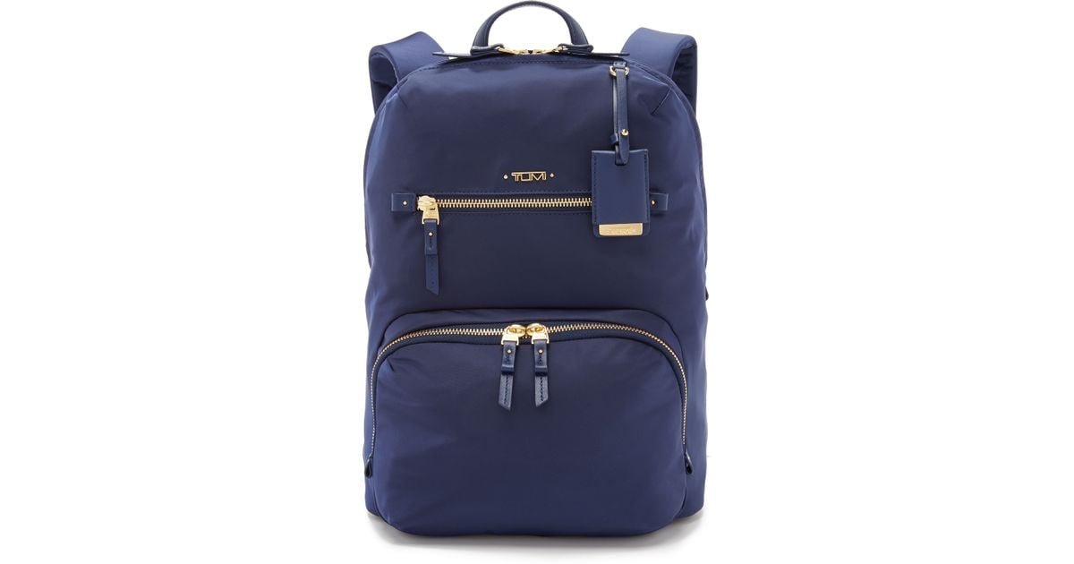 tumi navy blue backpack
