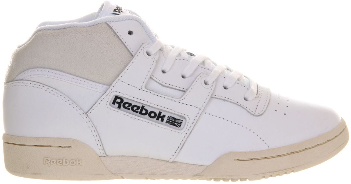 Reebok Workout Mid in White | Lyst