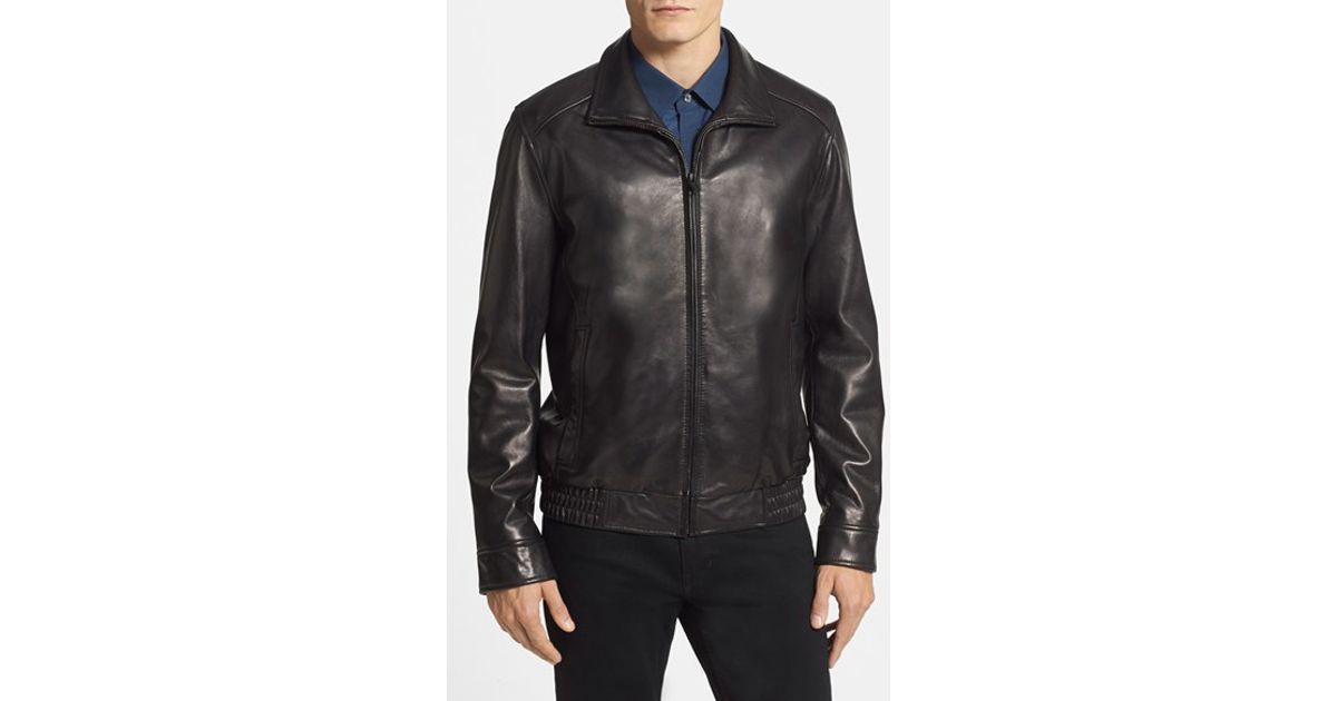 Vince Camuto 'wellington' Leather Jacket in Black for Men Lyst