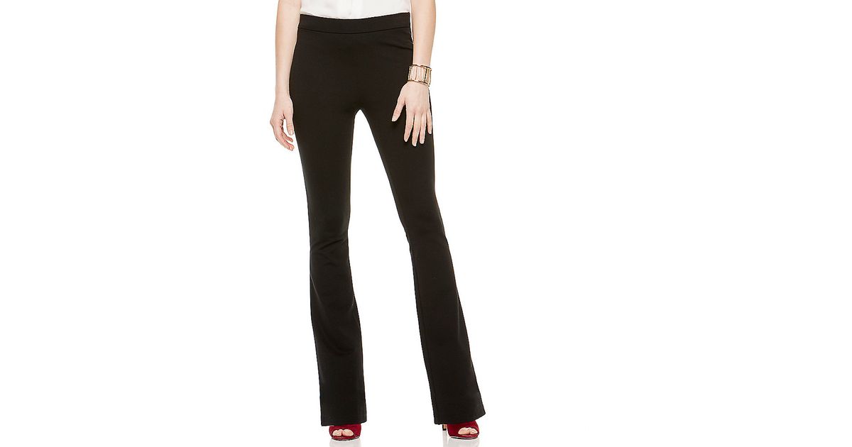 vince camuto flared in black rich black cotton spandex blend lyst vince camuto flared in black rich black cotton spandex blend lyst