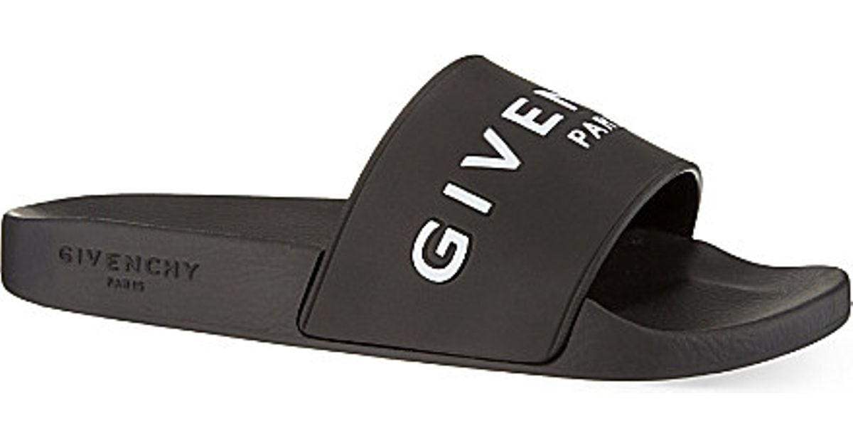 Givenchy Slide Flat Sandals - For Women in Black/White (White) - Lyst