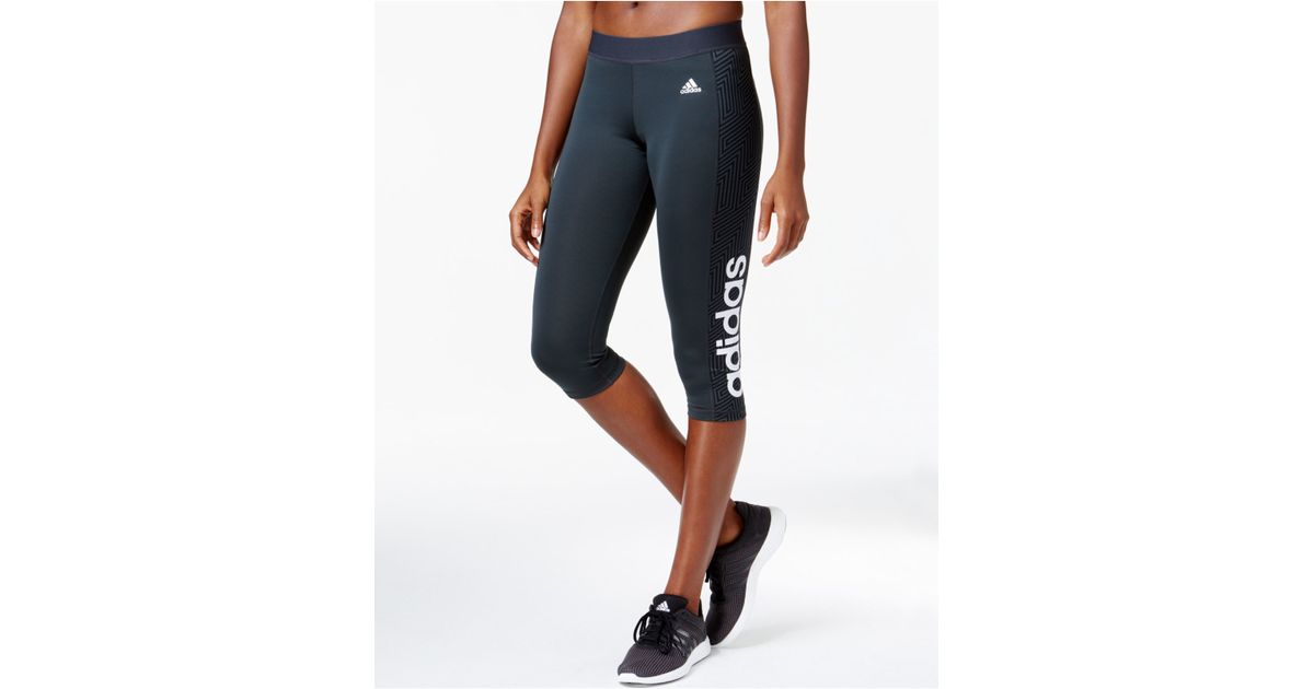 adidas Techfit Knockout Capri Leggings in Gray Lyst