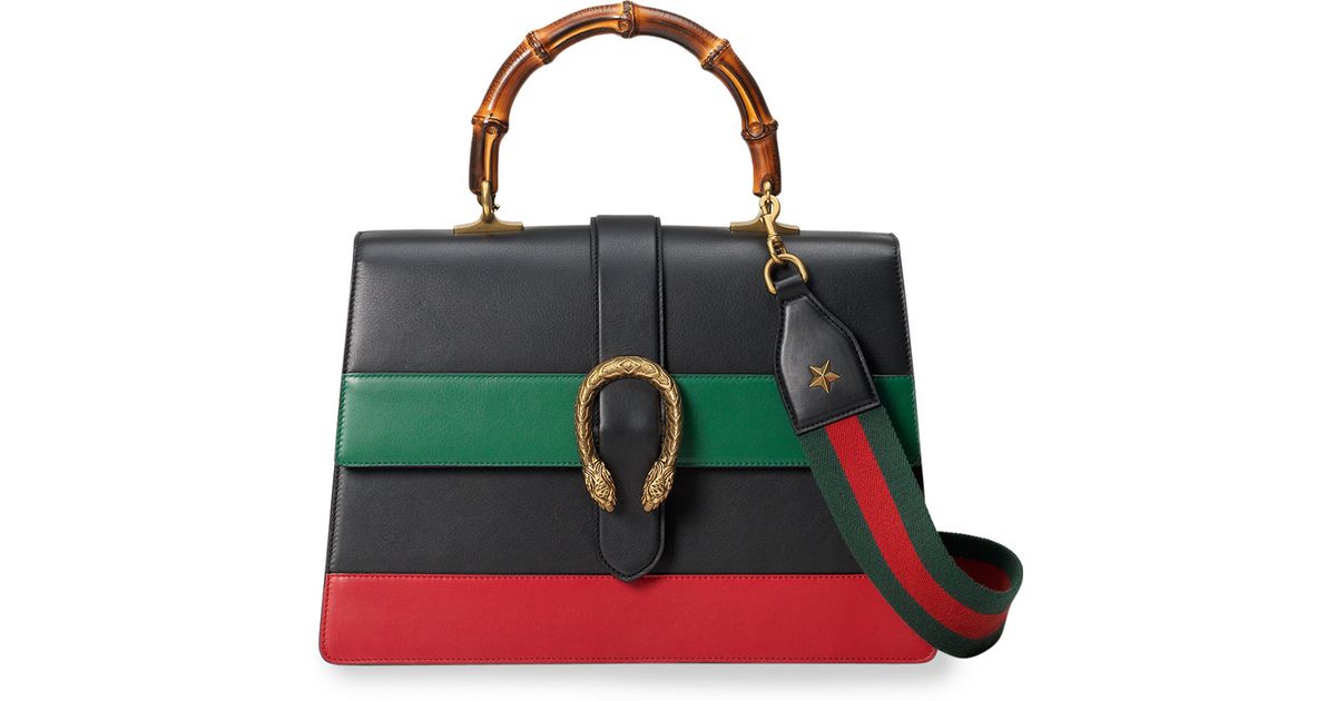 black gucci bag with green and red stripe