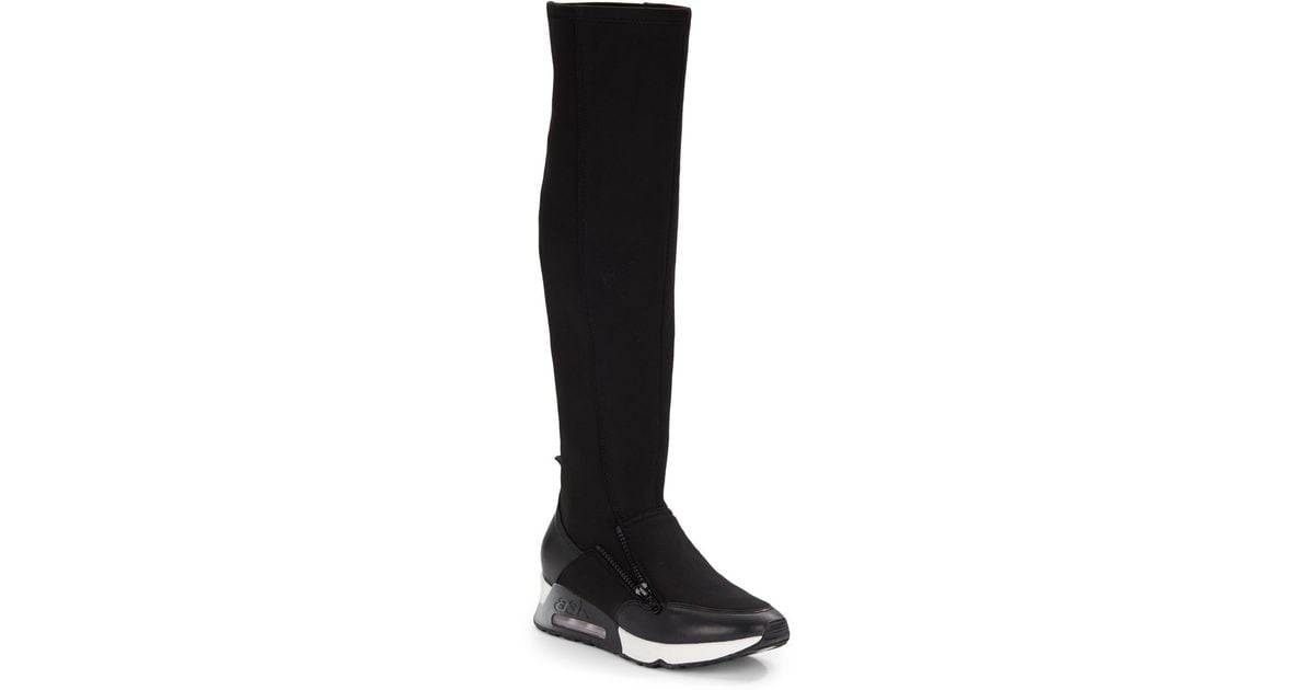 Ash Lynx Knee-high Sneaker Boots in Black | Lyst