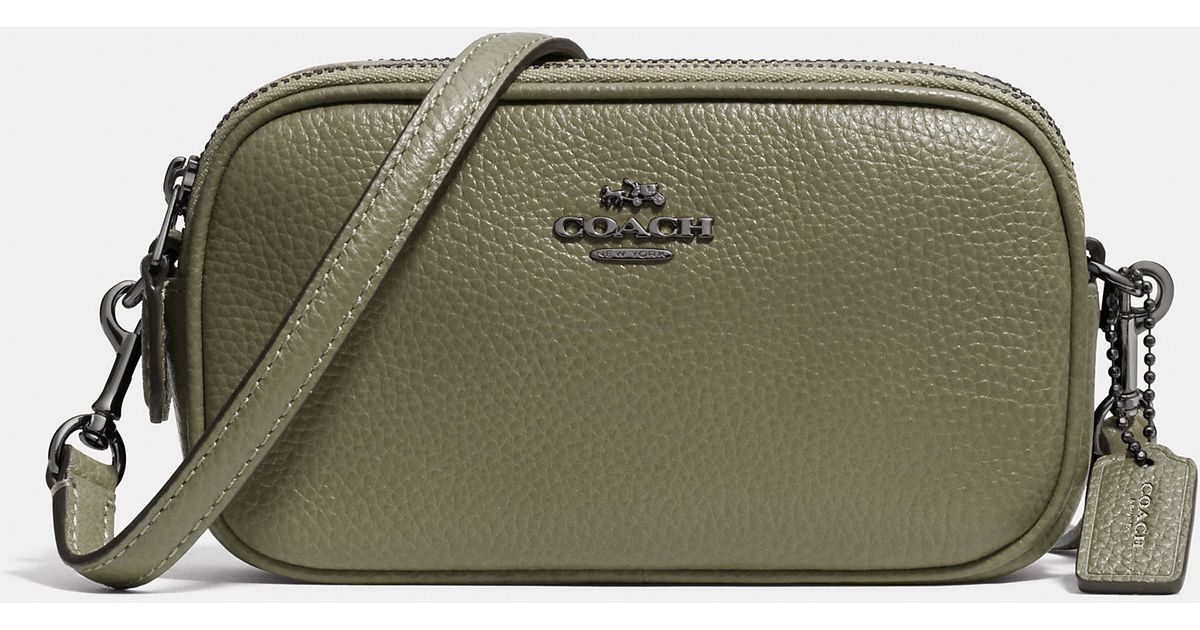 coach crossbody pouch in pebble leather