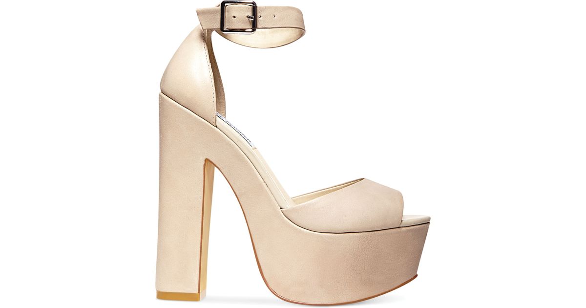 steve madden white platform heels