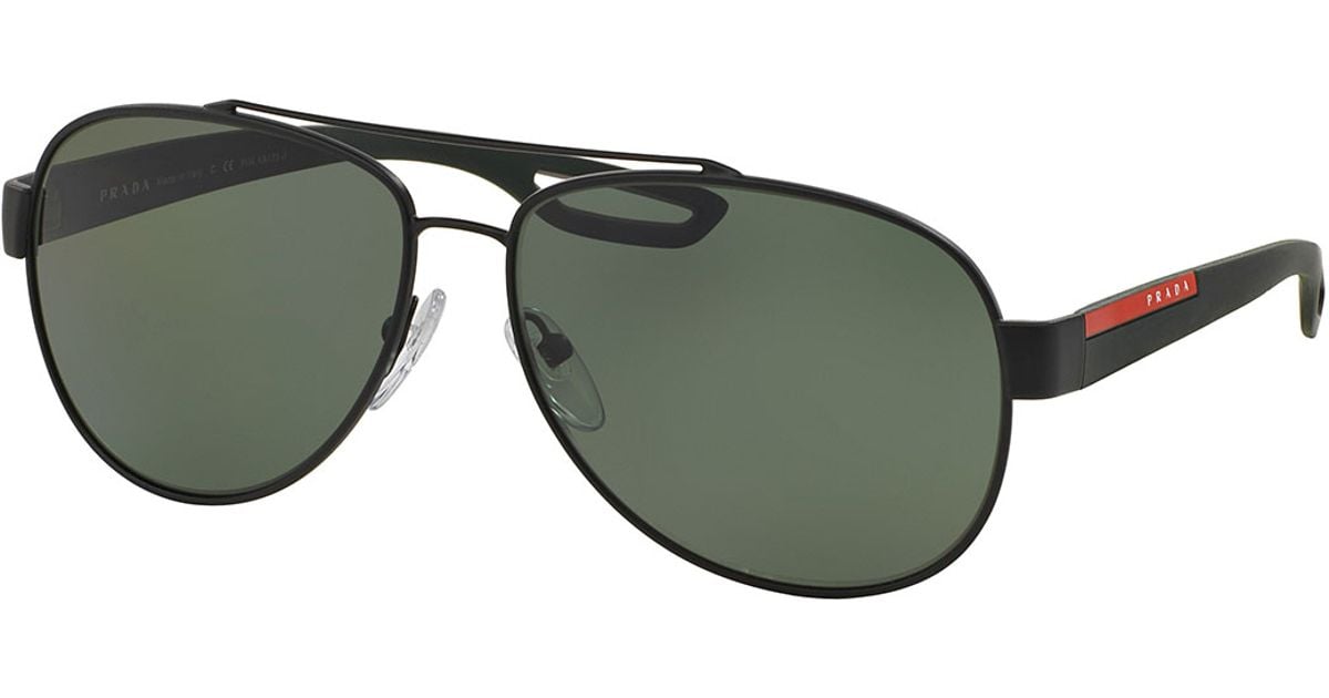 Prada Aviator Sunglasses In Black For Men Lyst 4849