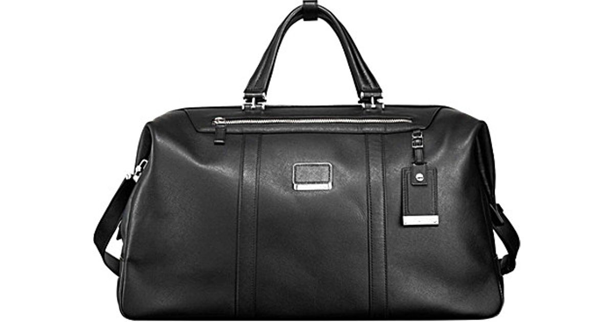 tumi leather duffle bag