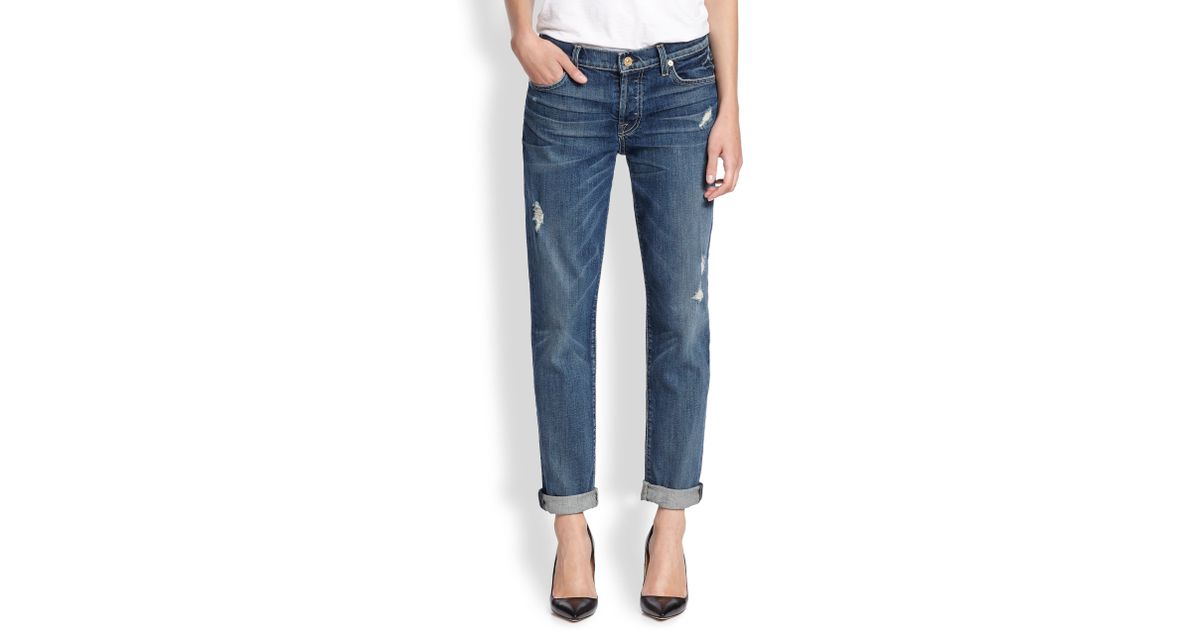 7 for all mankind josefina skinny boyfriend distressed