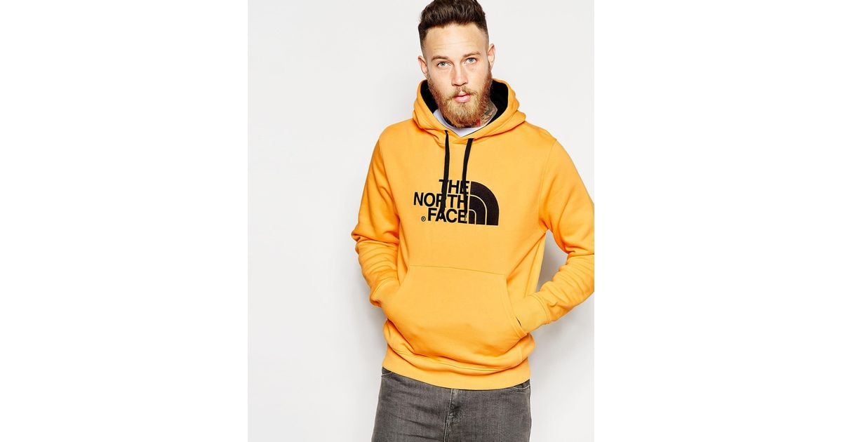 yellow the north face hoodie