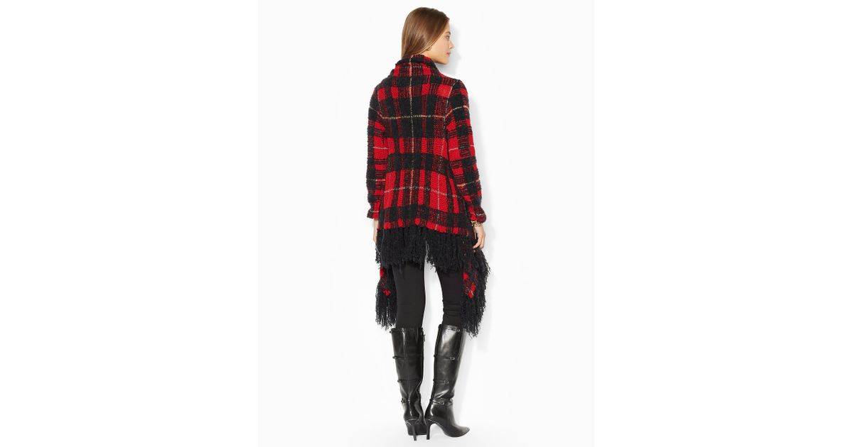 plaid wrap sweater