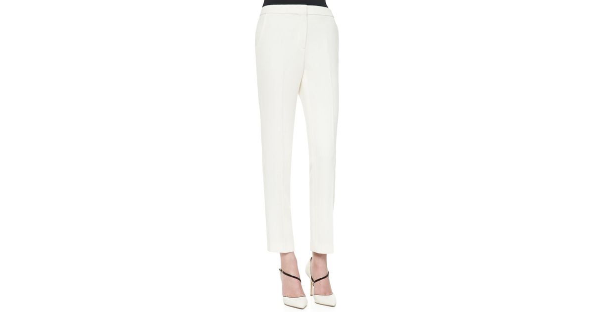 Bcbgmaxazria Derrick Straight Leg Dress Pants In White Lyst Straight Leg Dress Pants In White