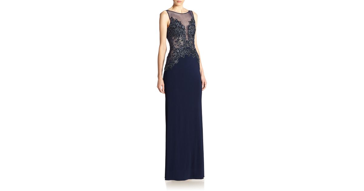 basix black label navy gown