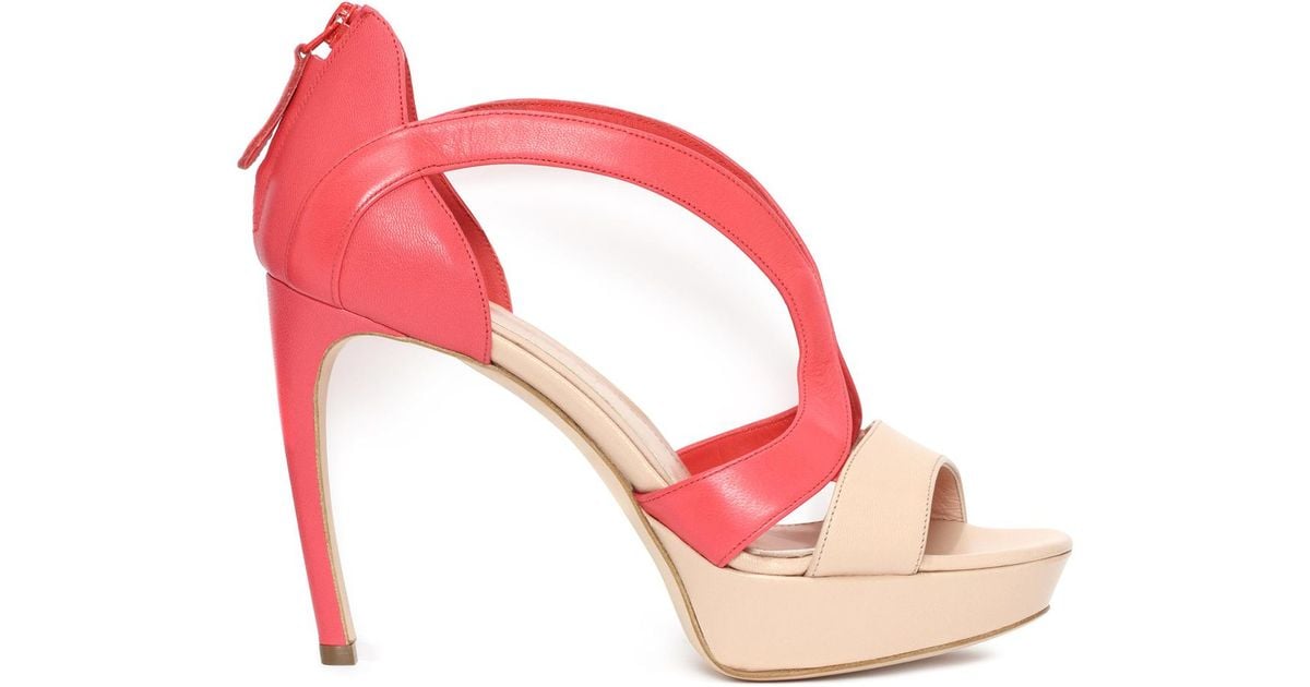 Alexander McQueen Suede Armadillo Sandal in Pink - Lyst