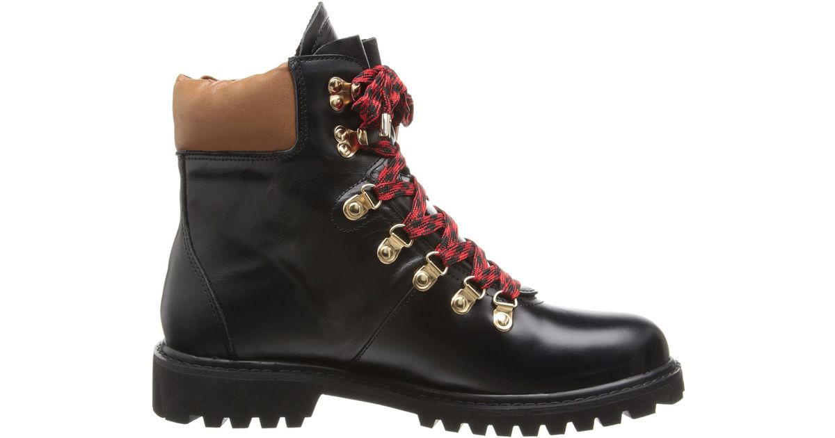 Joie Norfolk Leather Hiking Boots in Black Lyst