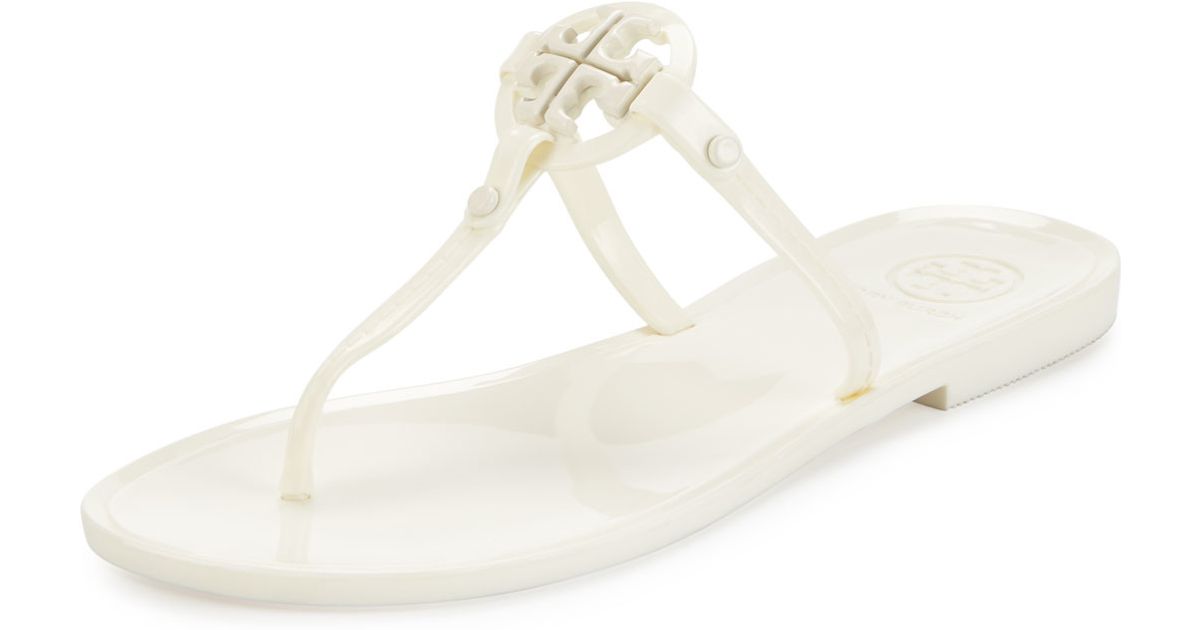 tory burch white jelly sandals