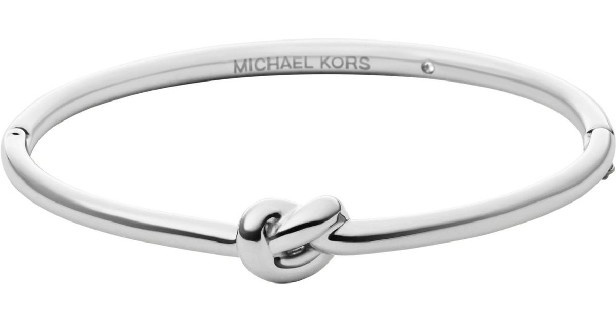 Lyst Michael Kors Silver Tone Knot Bracelet In Metallic