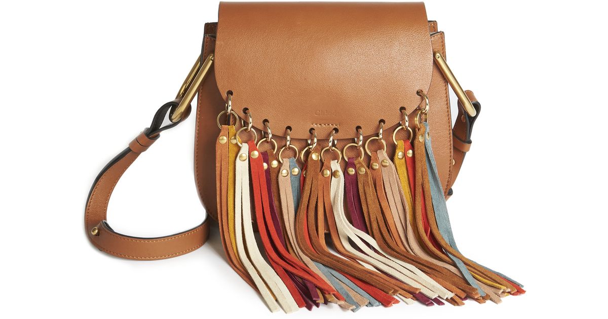 Chlo Hudson Small Tasseled Leather Crossbody Bag in Multicolor ...