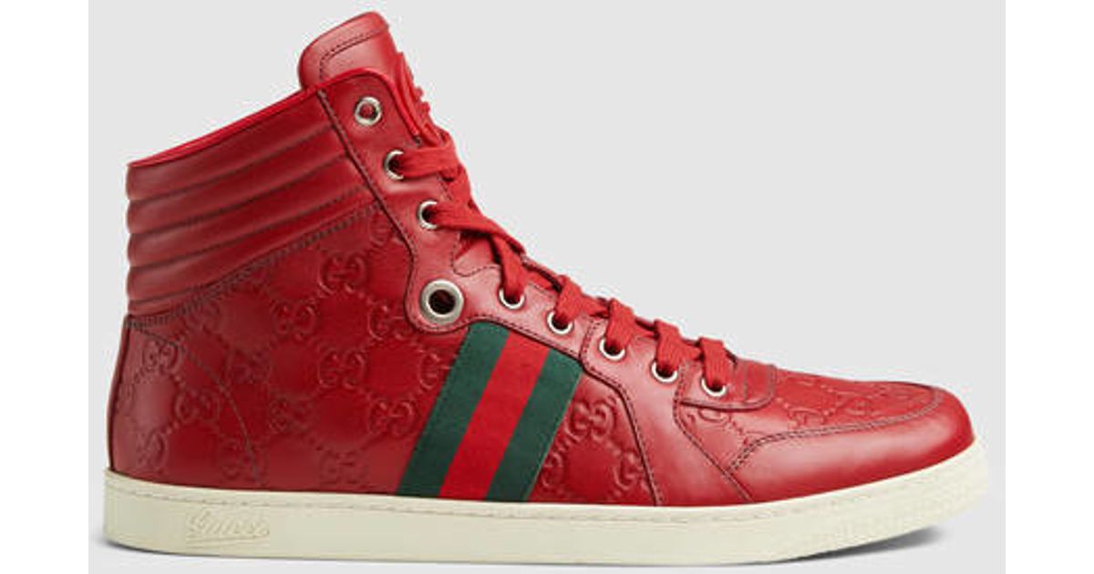 gucci red high tops