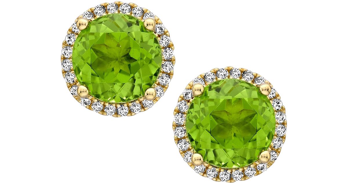 Lyst Kiki Mcdonough Grace Green Peridot Diamond Stud Earrings In Lyst Kiki Mcdonough Grace Green Peridot Diamond Stud Earrings In