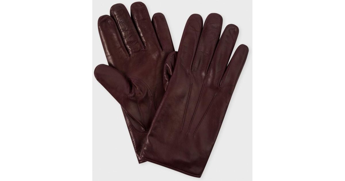 Lyst Paul Smith Men's Damson Leather Merino Woolcashmere Lined
