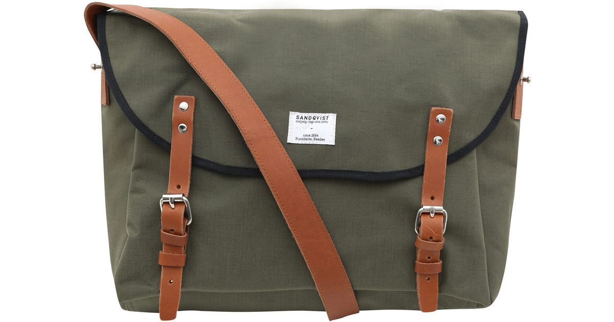 sandqvist-green-olive-erik-messenger-bag