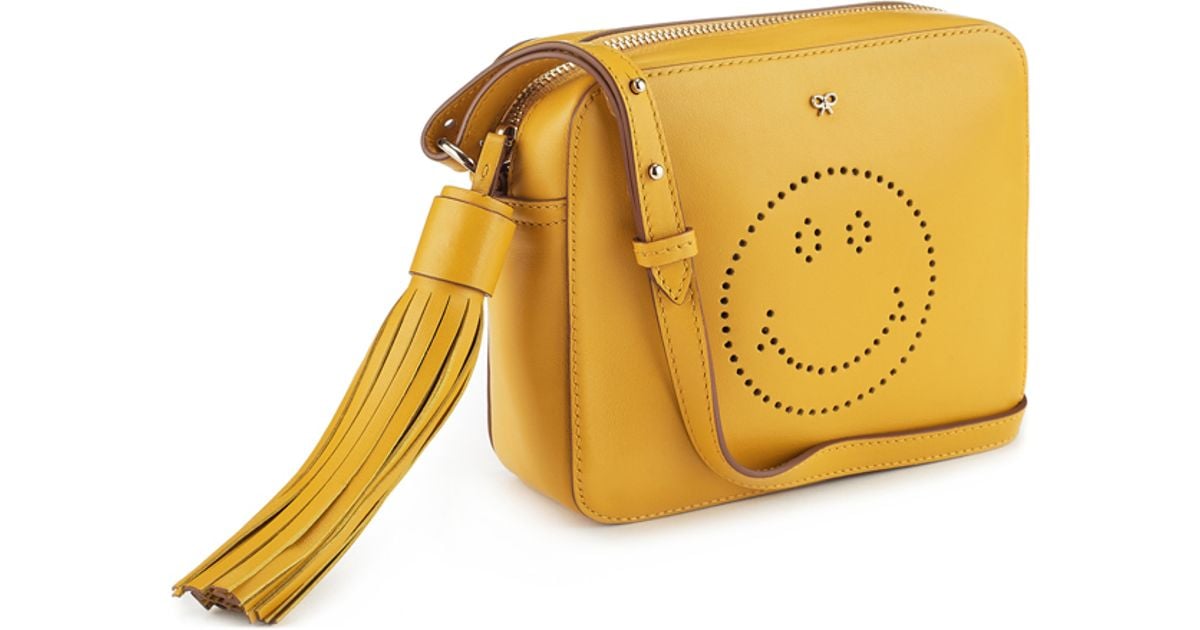 Lyst Anya Hindmarch Crossbody Smiley Bag In Mustard Circus Leather Lyst Anya Hindmarch Crossbody Smiley Bag In Mustard Circus Leather Yellow