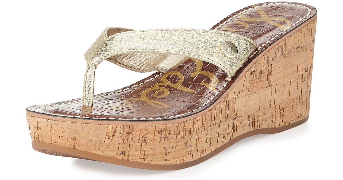 sam edelman romy wedge flip flops