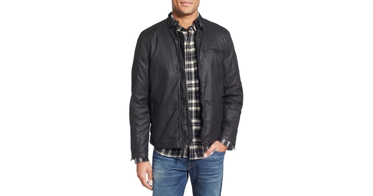 waxed cotton cafe racer jacket