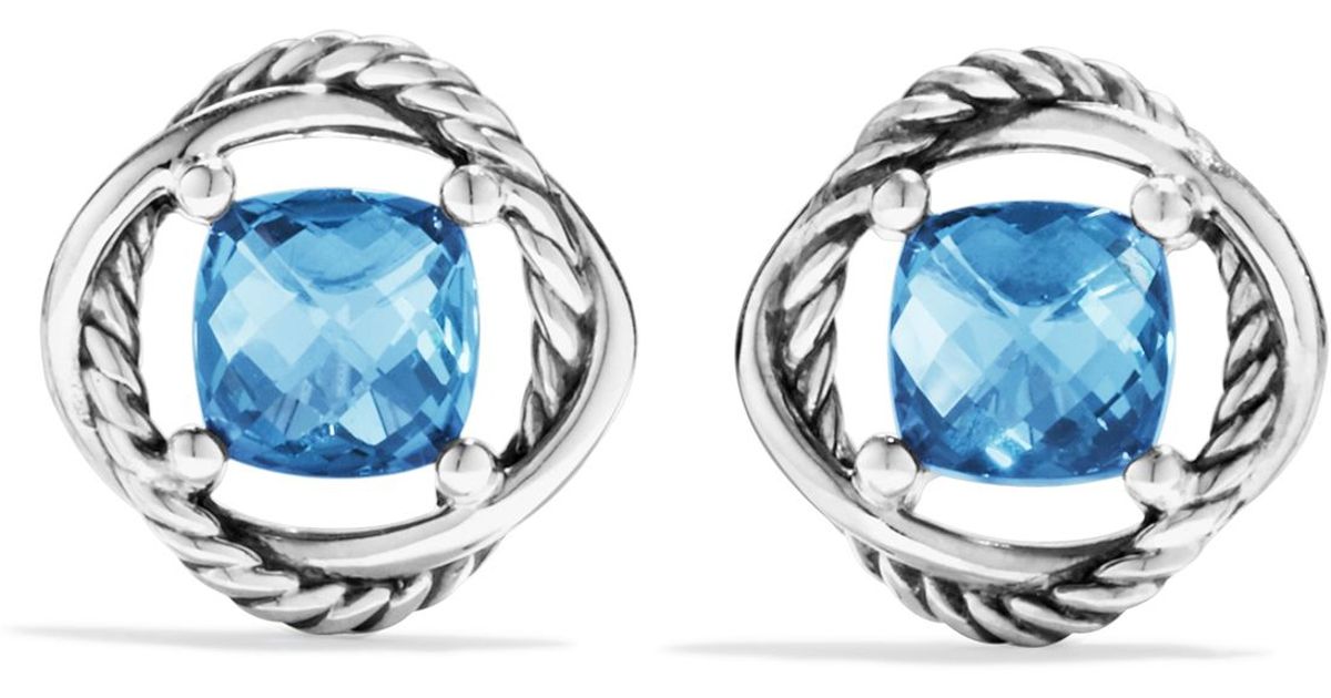 Lyst David Yurman Infinity Earrings With Hampton Blue Topaz In