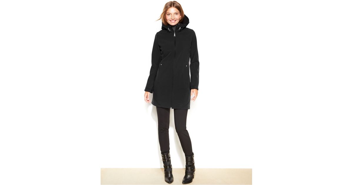 calvin klein petite hooded raincoat,OFF 