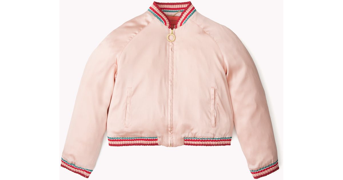 tommy hilfiger pink bomber jacket