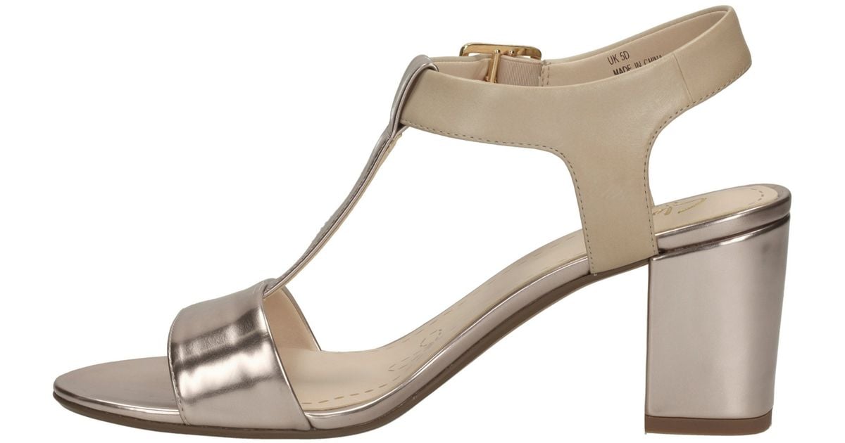 Clarks Metallic Smart Deva Leather Sandals