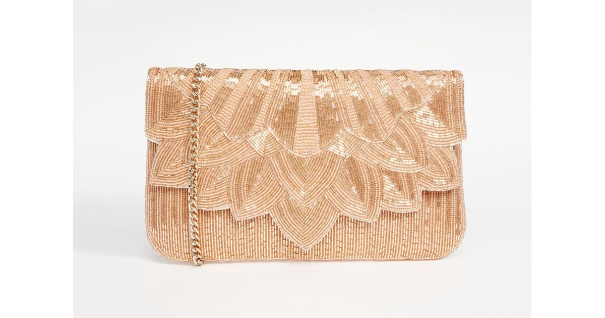 gold beaded clutch bag