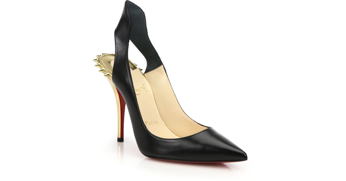 Christian louboutin Survivita Spiked Leather Slingback Pumps in ...