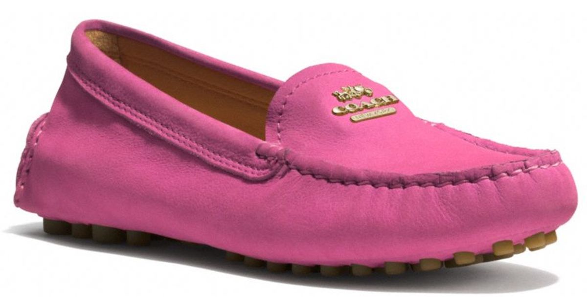 pink coach loafers