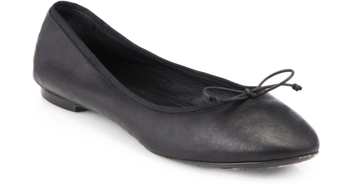 Dance Leather Ballet Flats in Nero 