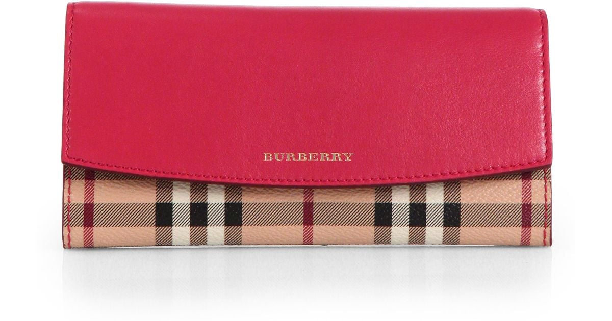 Lyst Burberry Porter Foldover Wallet in Pink