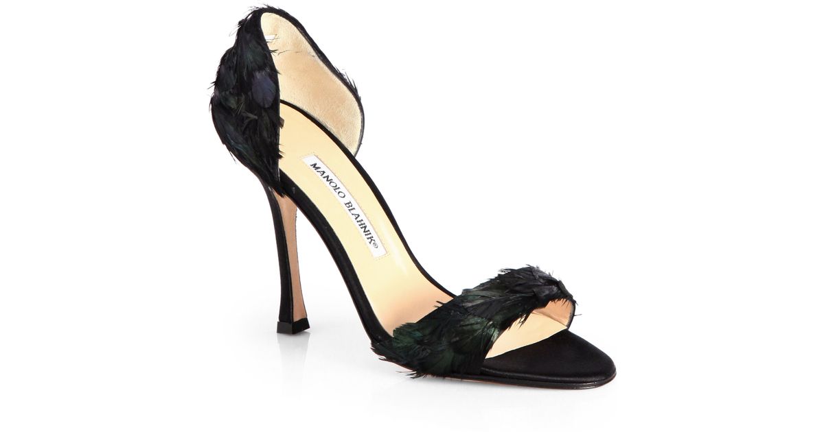 manolo blahnik feather heels