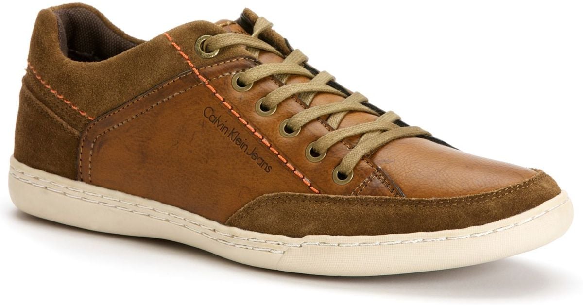 calvin klein brown sneakers