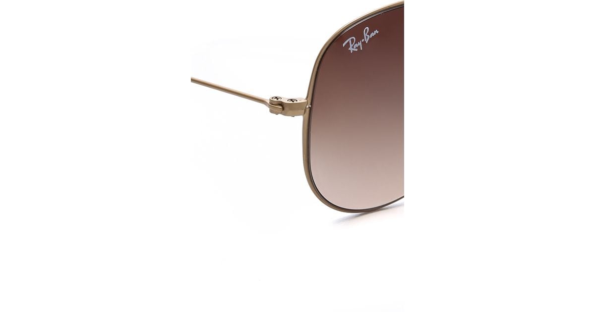 Ray-Ban Highstreet Matte Aviator Sunglasses Goldbrown Gradient - Lyst