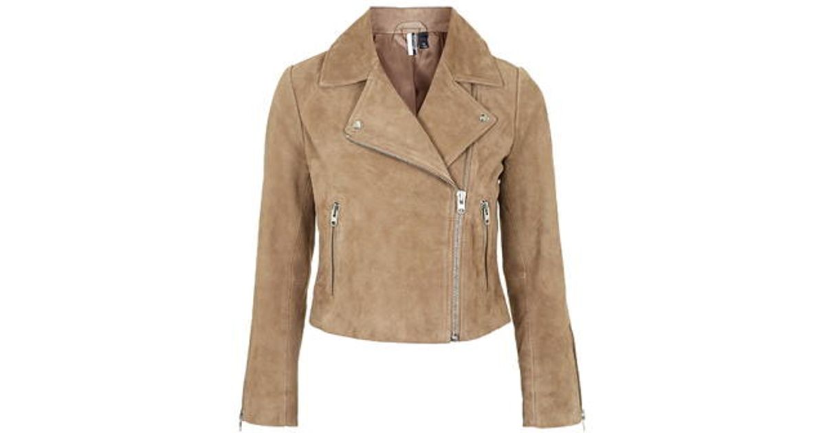 Top Brown Tall Suede Biker Jacket