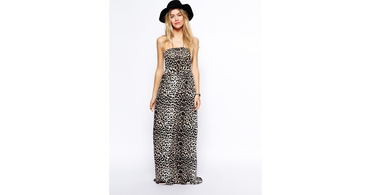 animal print bandeau dress