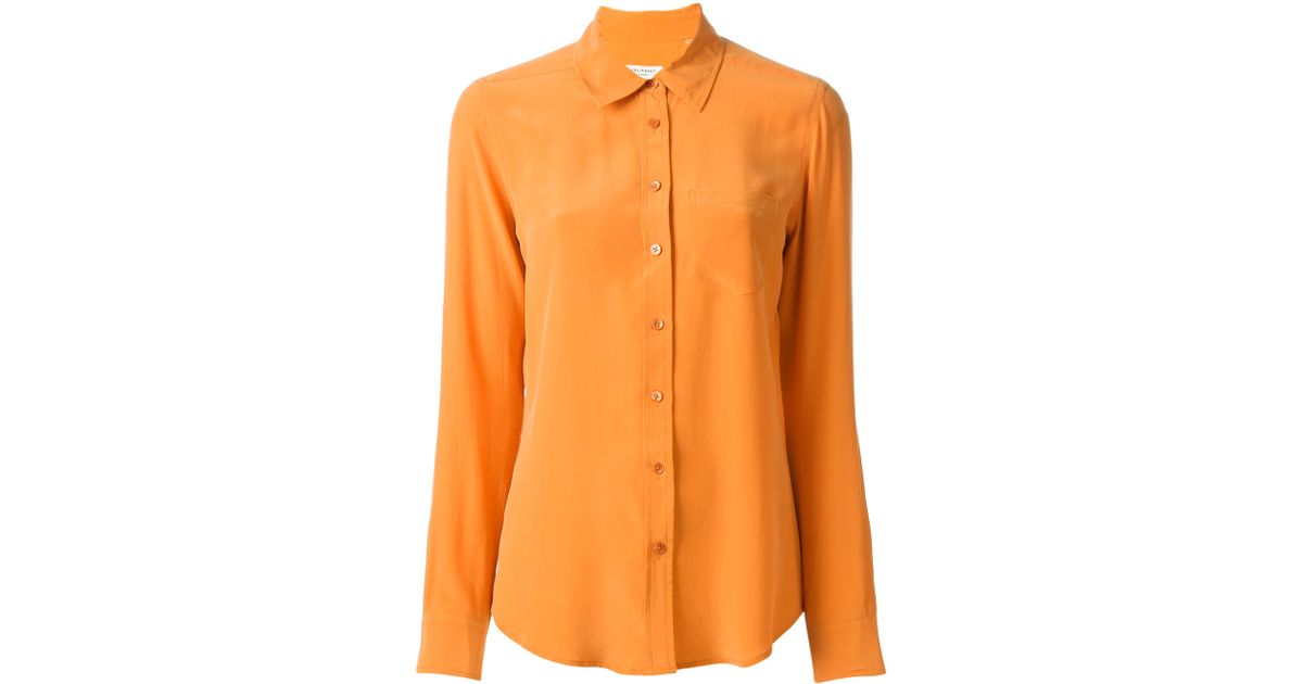 Equipment Long Sleeve Shirt in Yellow & Orange (Orange) - Lyst