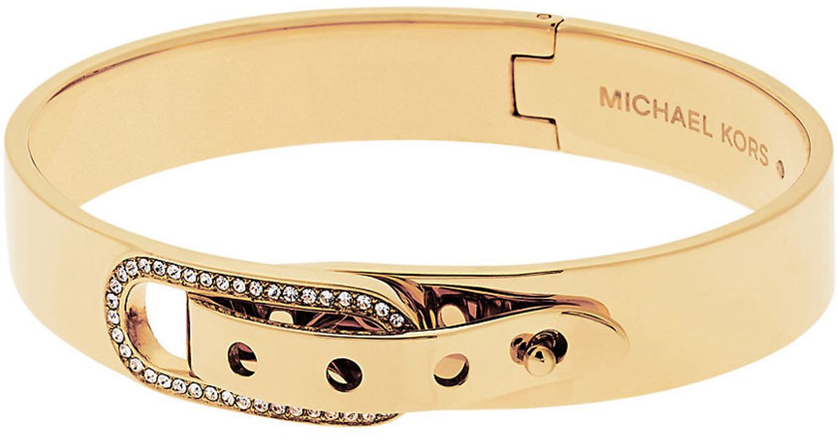 Lyst Michael Kors Golden Belt Bangle Bracelet In Metallic