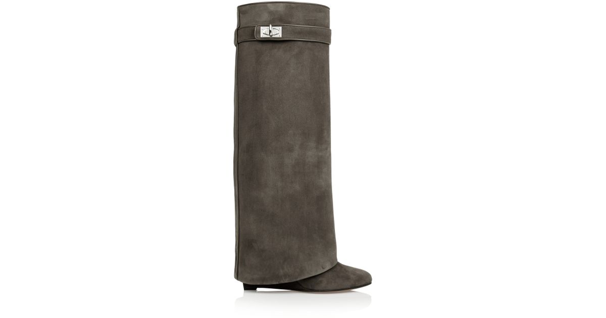 givenchy shark lock boots suede