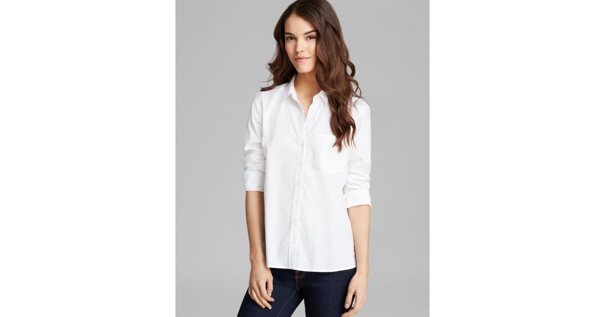 guess white blouse
